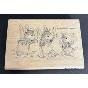 House Mouse Angel Procession Rubber Stamp Stampendous HMP114 Ellen Jareckie 2004